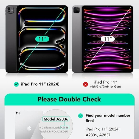 ESR for iPad Pro 11 Inch Black Case 2024 5th Gen(M4) - Picture 8 of 8